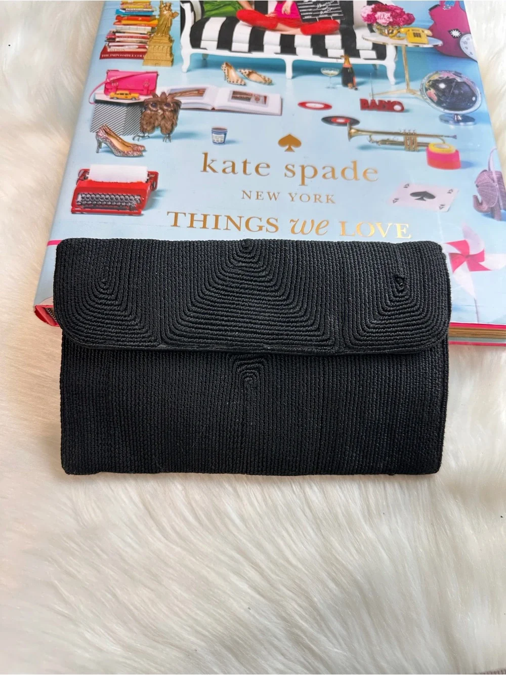 Givenchy Vintage Black Textured Fabric Clutch Wristlet